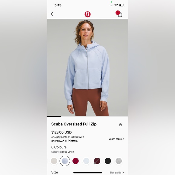 lululemon athletica Tops - Scuba oversized full zip